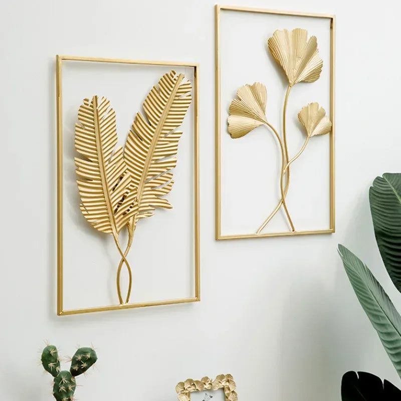 Nordic Metal Leaf Plant Wall Decor