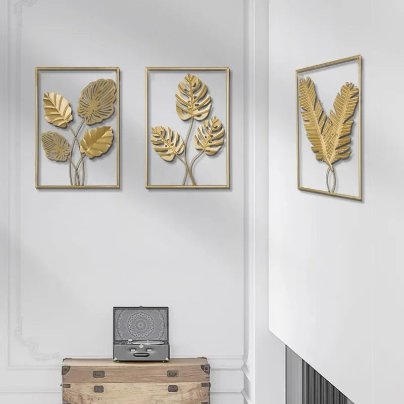 Nordic Metal Leaf Plant Wall Decor