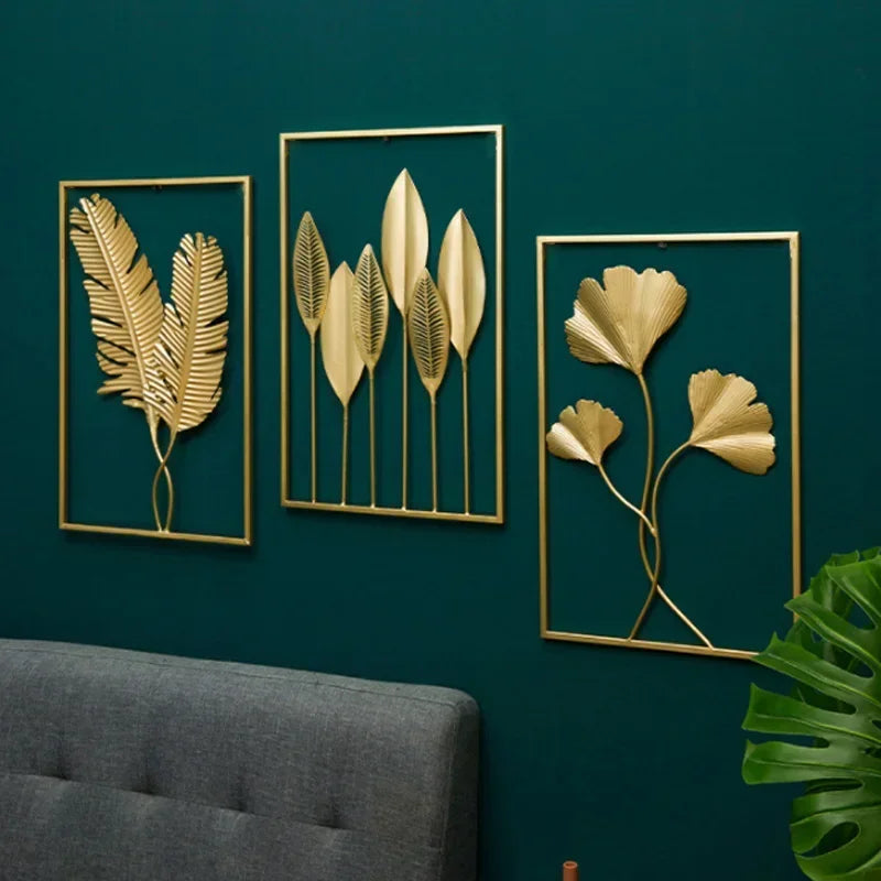 Nordic Metal Leaf Plant Wall Decor