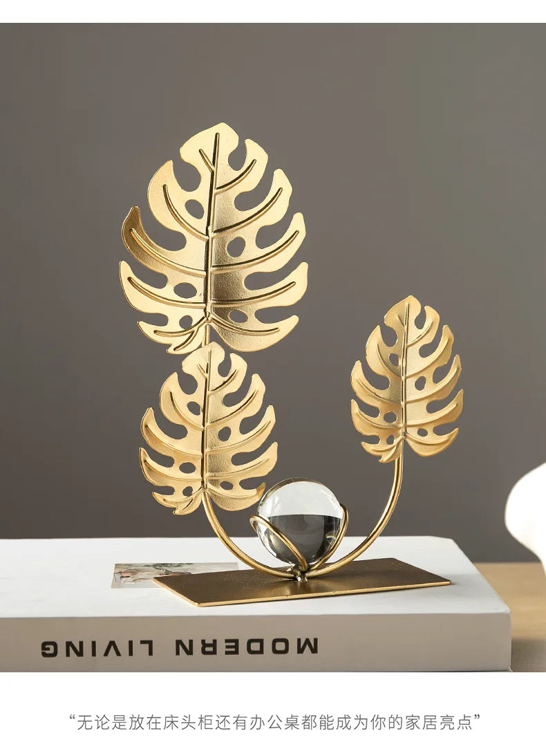 Gold Ginkgo Leaf Iron Crafts Decoration