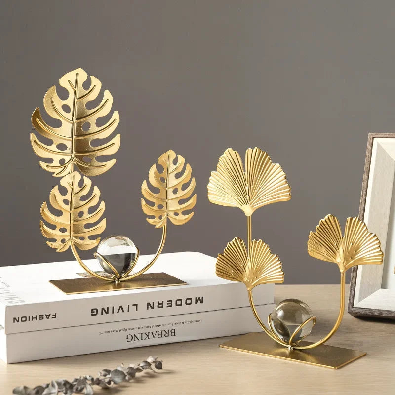 Gold Ginkgo Leaf Iron Crafts Decoration