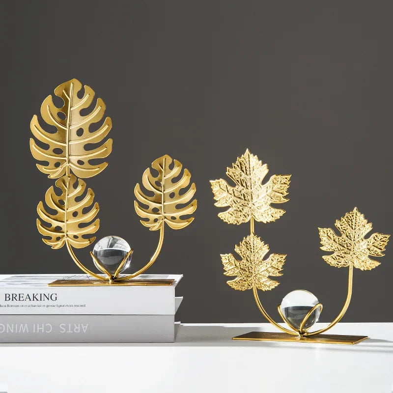 Gold Ginkgo Leaf Iron Crafts Decoration