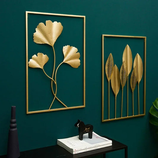 Nordic Metal Leaf Plant Wall Decor