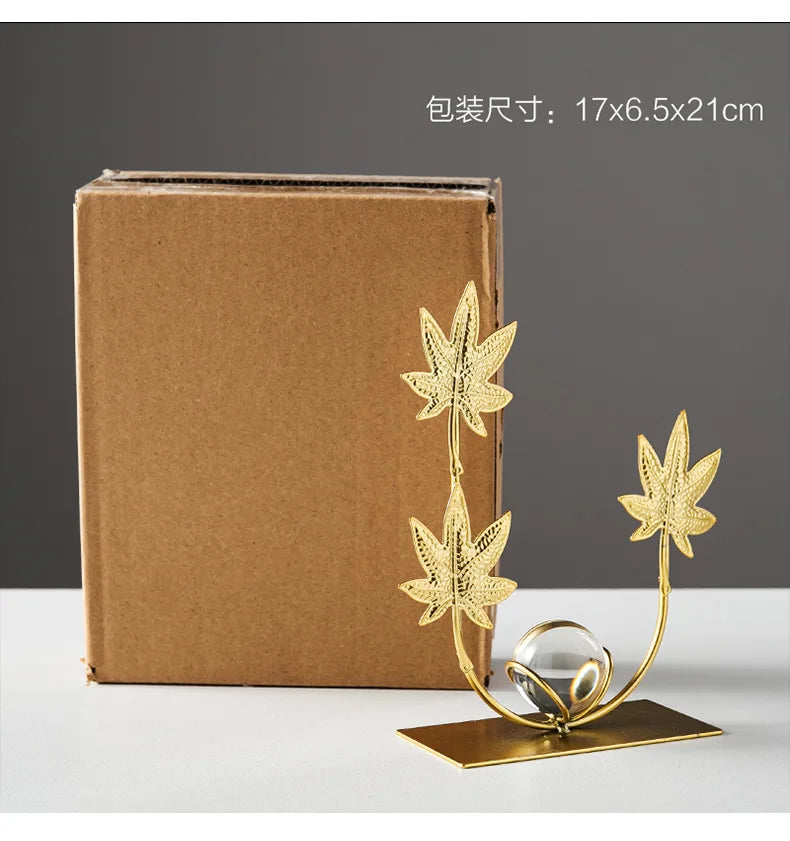 Gold Ginkgo Leaf Iron Crafts Decoration