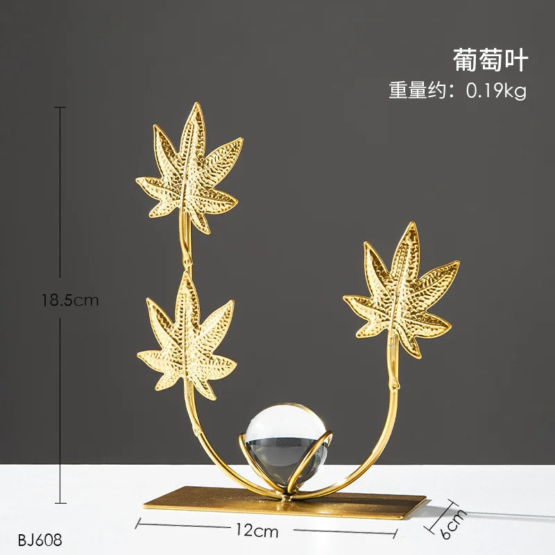 Gold Ginkgo Leaf Iron Crafts Decoration