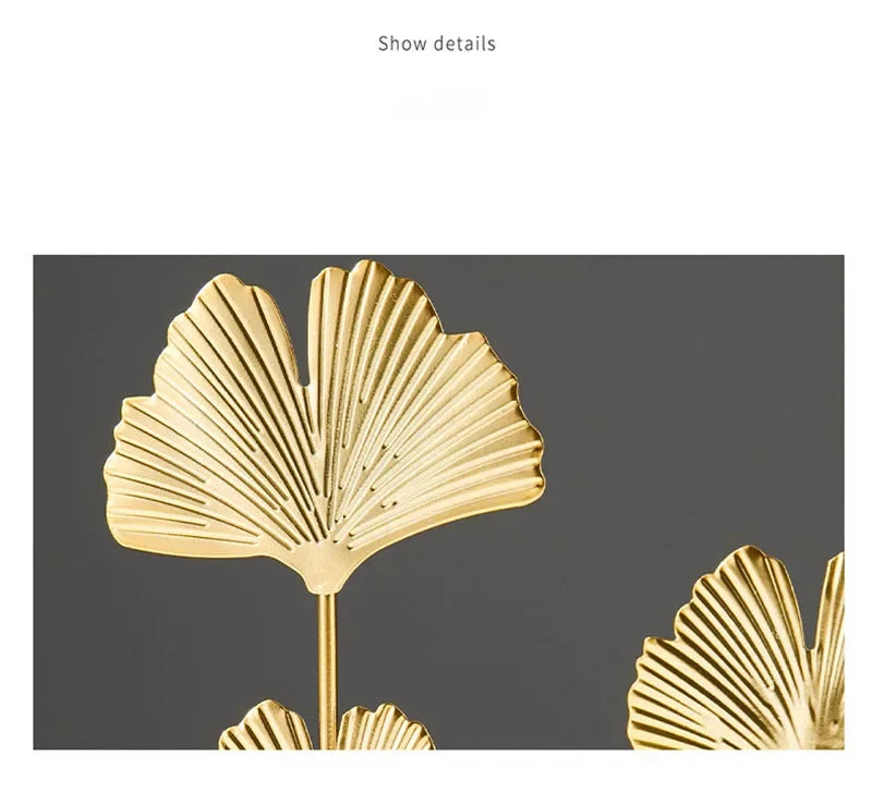 Gold Ginkgo Leaf Iron Crafts Decoration