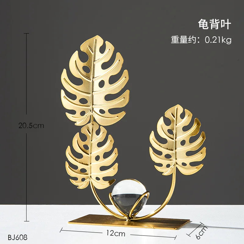 Gold Ginkgo Leaf Iron Crafts Decoration