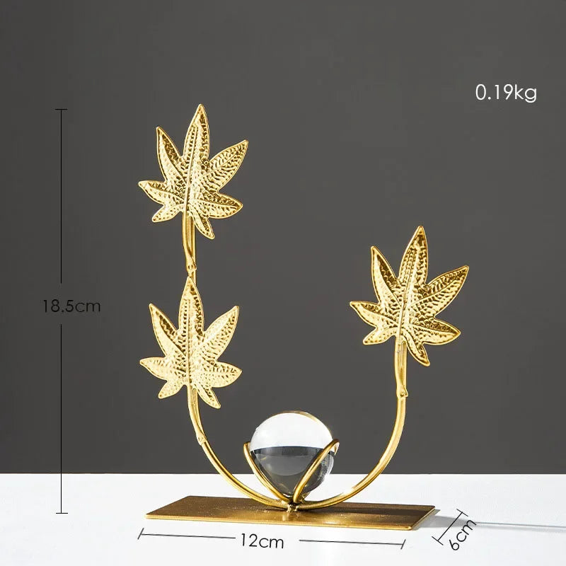 Gold Ginkgo Leaf Iron Crafts Decoration