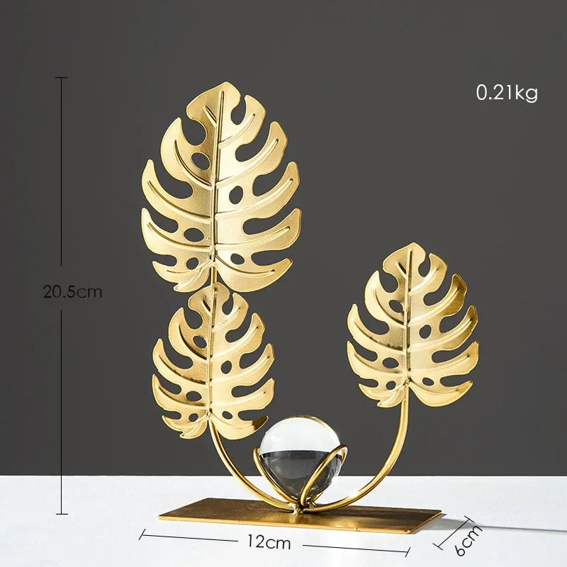 Gold Ginkgo Leaf Iron Crafts Decoration