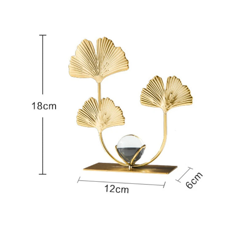 Gold Ginkgo Leaf Iron Crafts Decoration