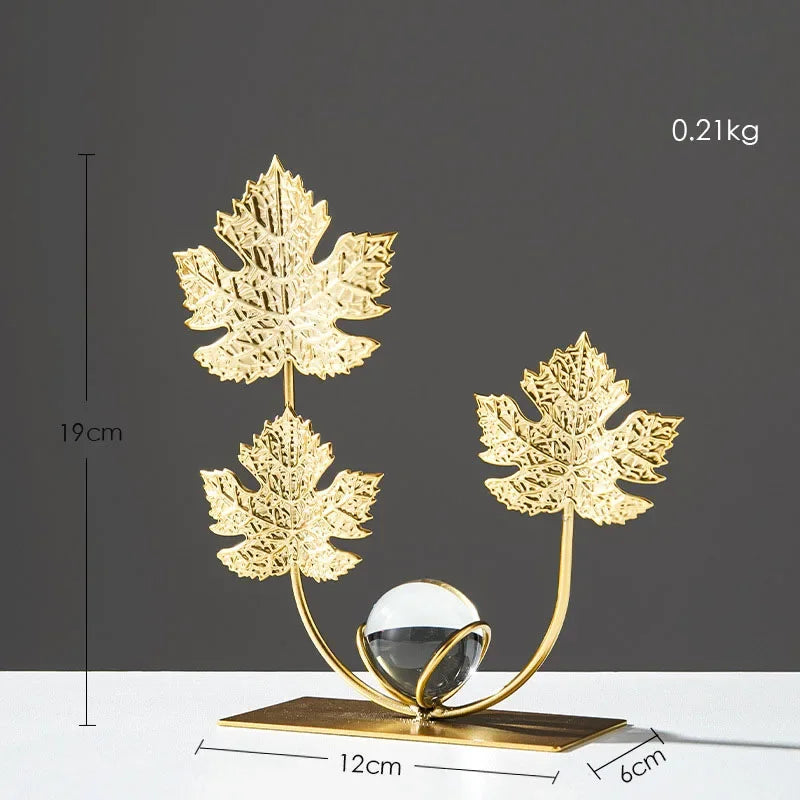 Gold Ginkgo Leaf Iron Crafts Decoration