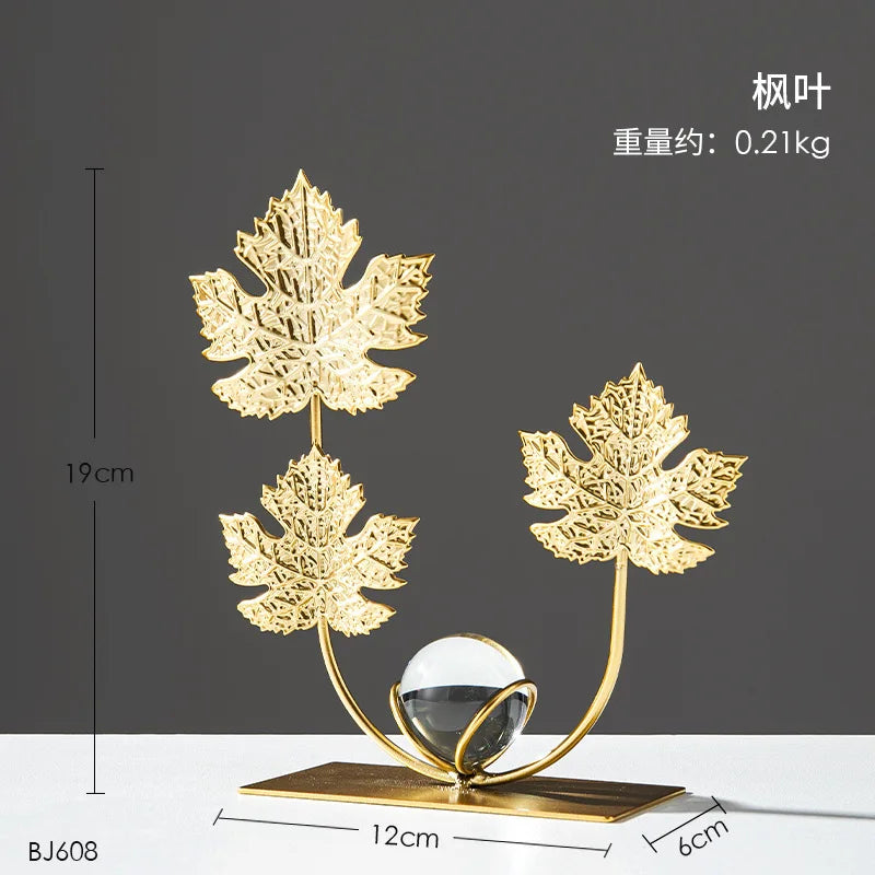 Gold Ginkgo Leaf Iron Crafts Decoration