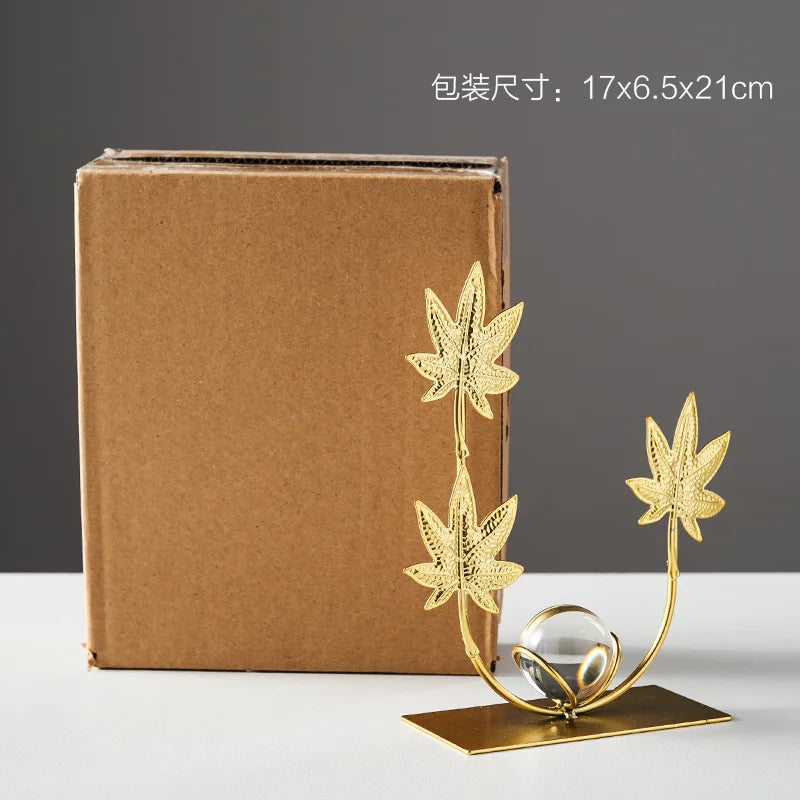 Gold Ginkgo Leaf Iron Crafts Decoration