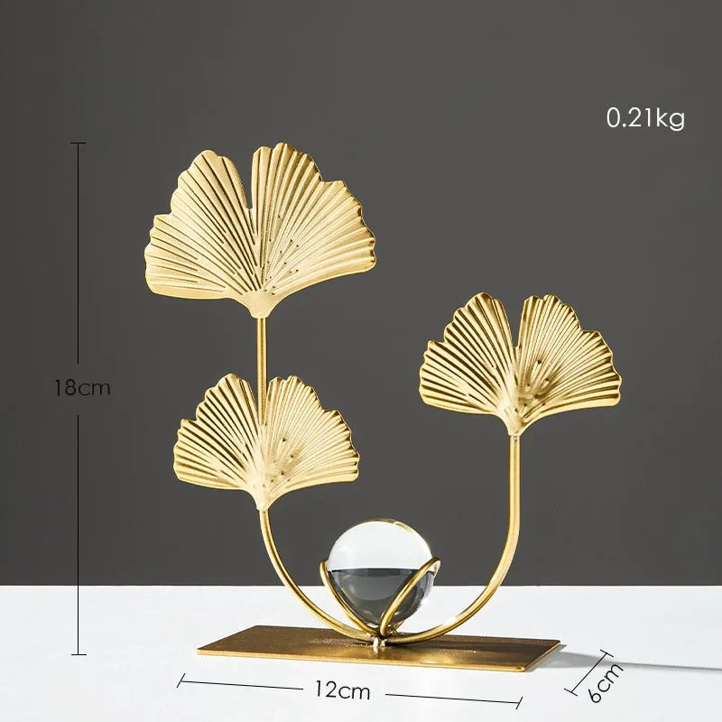 Gold Ginkgo Leaf Iron Crafts Decoration