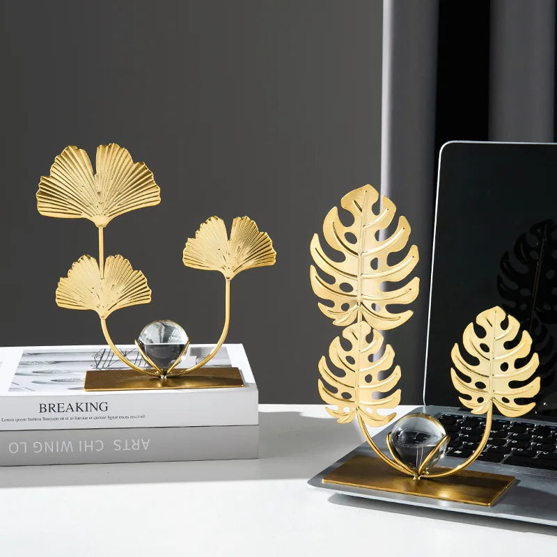 Gold Ginkgo Leaf Iron Crafts Decoration